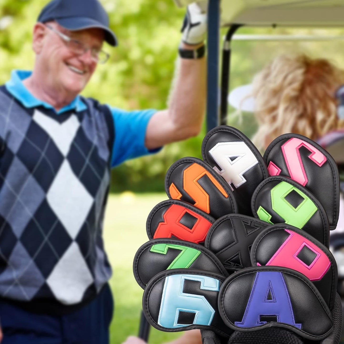 Craftsman Golf Magnetic Iron Headcovers Protective Cover with Large No. Available for Customize Name