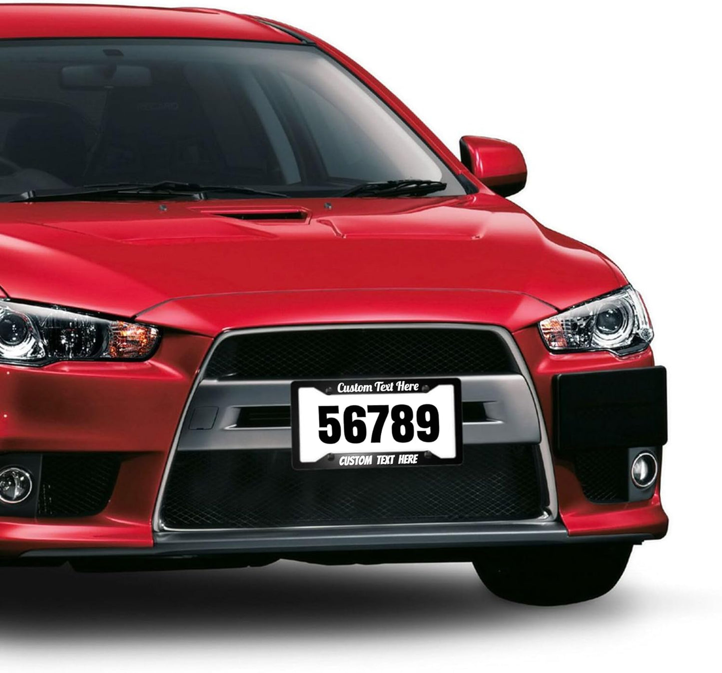 Custom Personalized Metal Engraved Standard Size License Plate Frame,Funny Car Auto Truck Message Plate Holder for Men Women,Silver Text (Black)