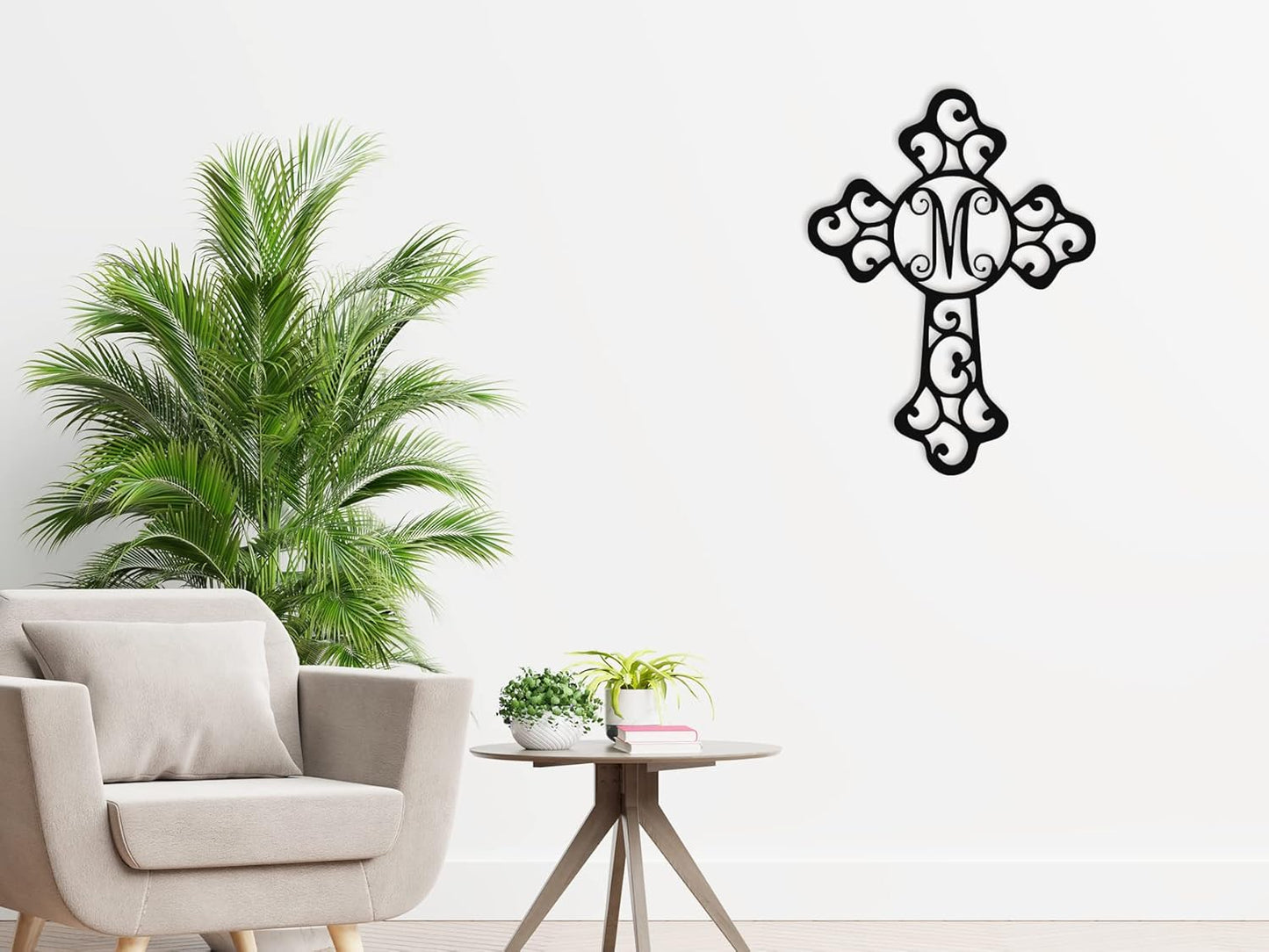 Custom Cross Metal Sign, Personalized Initial Monogram Cross Metal Sign, Religious Gift, Christian Gifts, Christian Signs, Baptism Gift, Easter Gifts