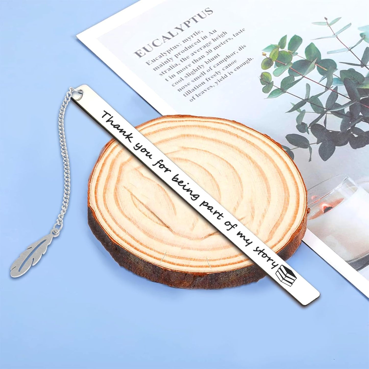 FunisFun Appreciation Gifts for Teachers, Thank You for Being Part of My Story Metal Bookmark for Reading Lovers Writers Friends Coworker Teens, Book Accessories for Christmas New Year Graduation