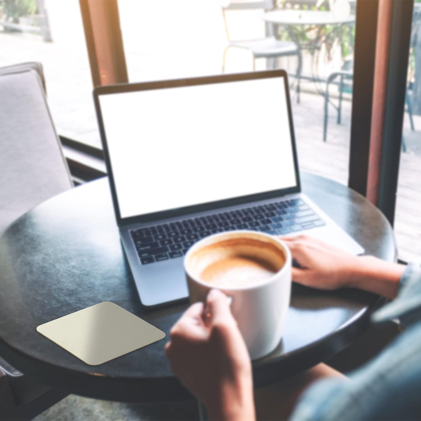 MT Products Off-White Square Paper Coasters for Drinks - 4” Blank Disposable Coasters (Pack of 125) - Made in The USA