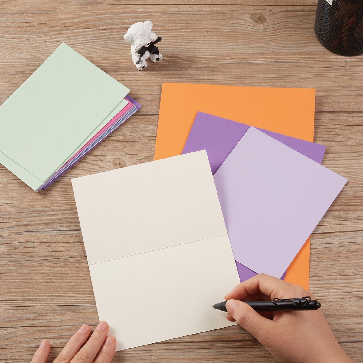 50 Pack Blank Cards Folded Cardstock Thank You Blank Greeting Cards for Invitations, Wedding, Greeting Cards, All Occasion DIY (Multicolor, 3x5)