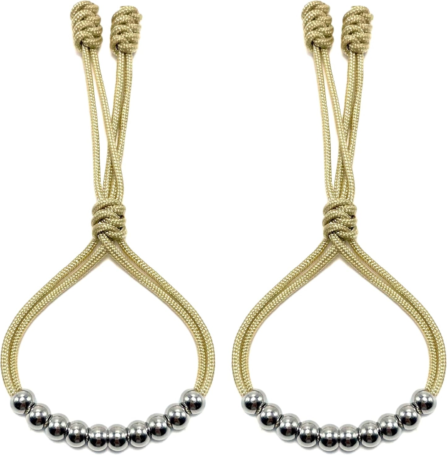 LAMIBEE Pack of 2 Golf Glove Bead Stroke Counter, 10 Stainless Steel Beads Score Counter for Gloves, Stroke Count Resizable Easy to Adjust Golf Round Scoring Tracker Accessory