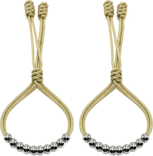 LAMIBEE Pack of 2 Golf Glove Bead Stroke Counter, 10 Stainless Steel Beads Score Counter for Gloves, Stroke Count Resizable Easy to Adjust Golf Round Scoring Tracker Accessory