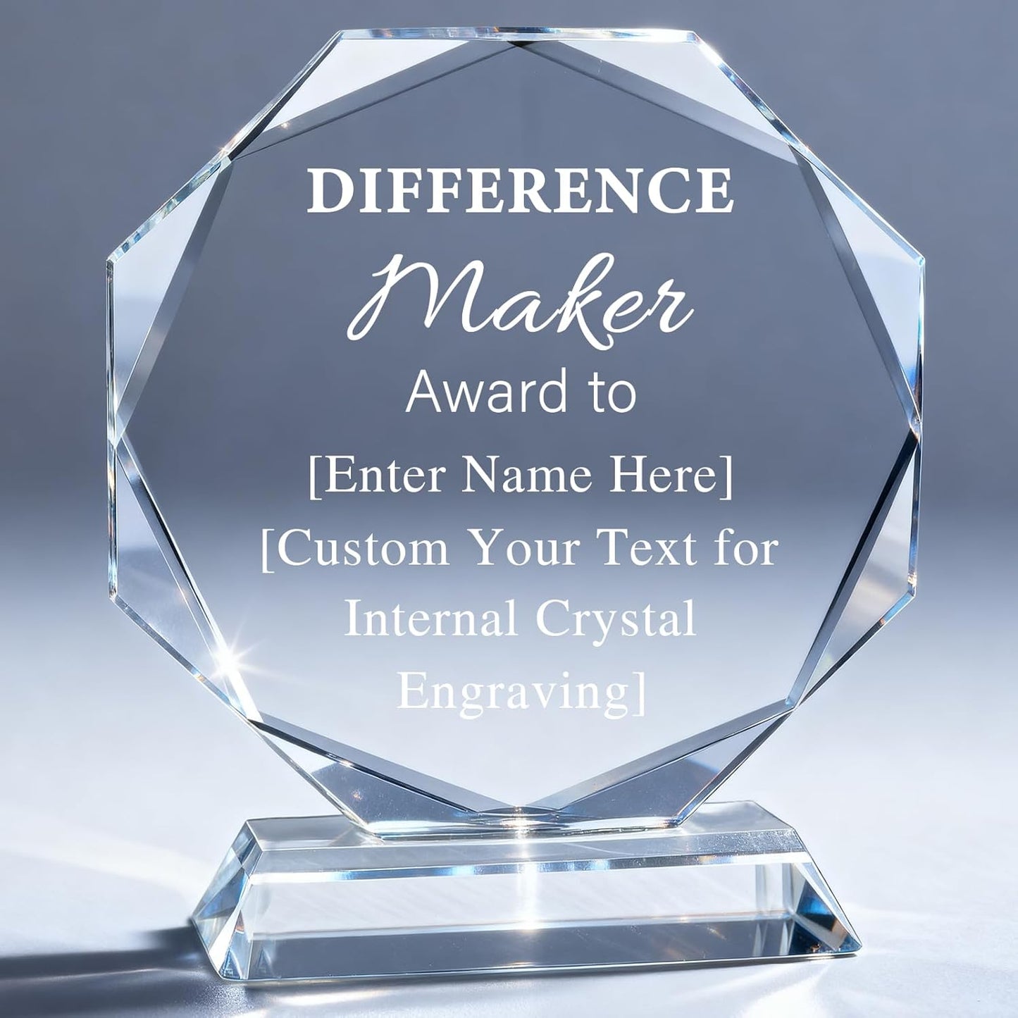 Custom Crystal Awards and Trophies – Personalized Engraved Glass Plaques for Employee Recognition, Appreciation, Farewell, Retirement, Coworker Gifts, Sports Achievements