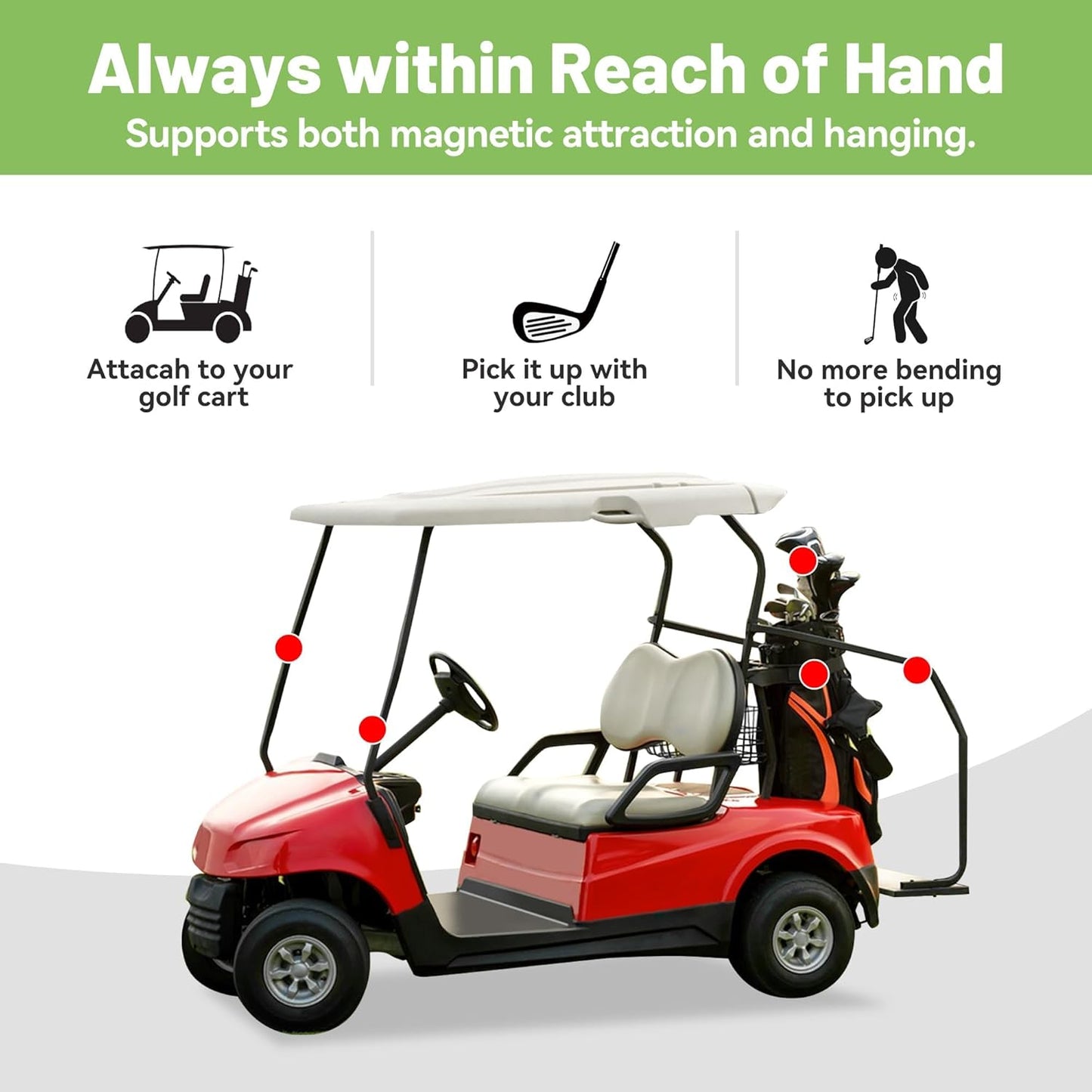 Magnetic Golf Towel, 2 Pack Golf Towels with Clips, Ultra Absorbent Microfiber Wire Cleaning Cloth, Waffle Pattern Towel with Magnet for Men Women, Golf Accessories for Bags, Carts or Clubs