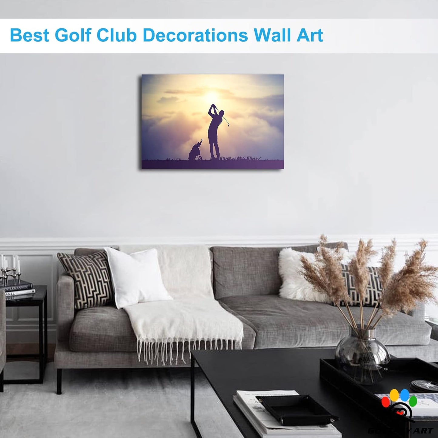GUTTATY Golf Wall Art, Golf Pictures Posters Canvas Print Wall Decor for Golfer's Man Cave Home Ofice Ready to Hang (12x18 Inches)