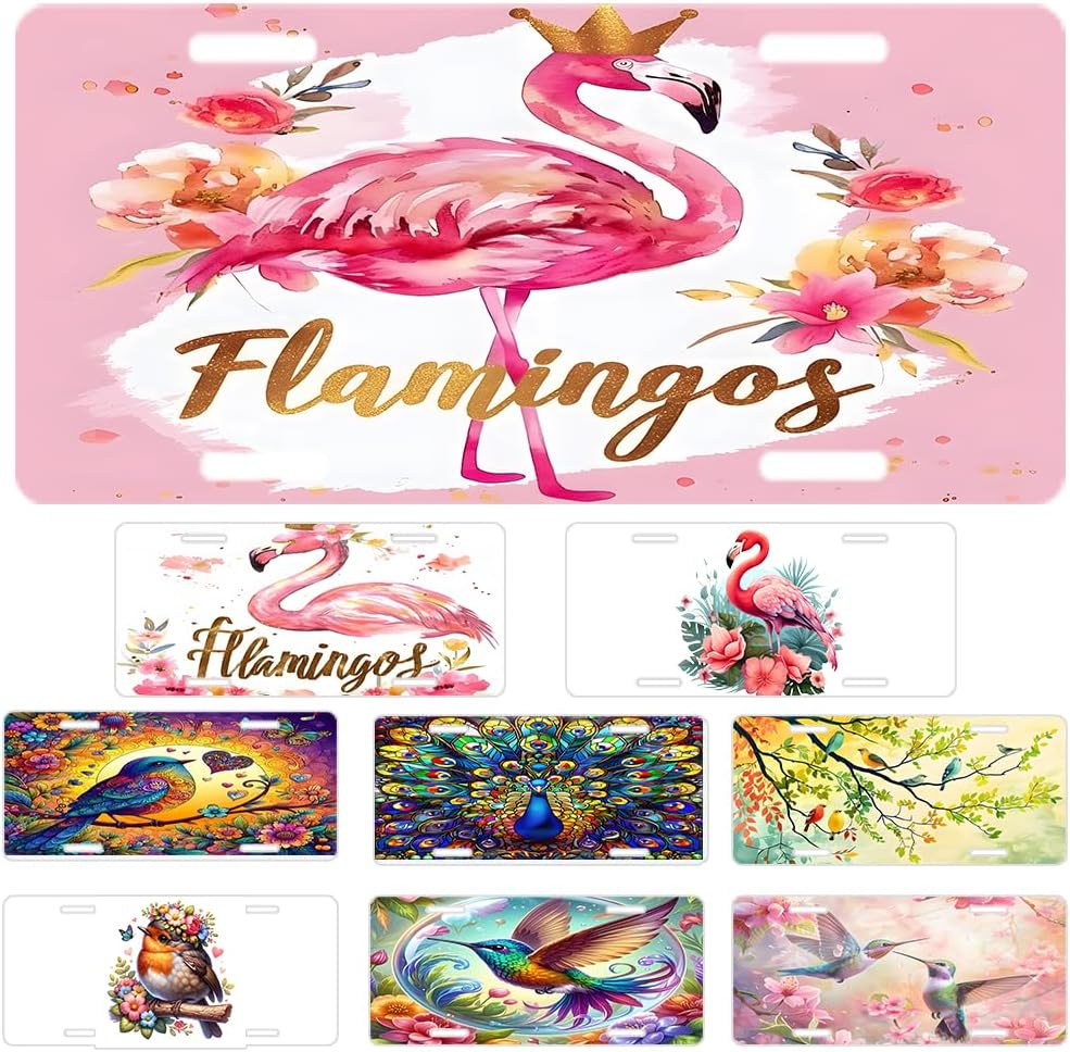 Custom License Plate Personalized Animal Bird Funny Aluminum Front License Plates Decorative Rust-Free Metal Car Plate Covers for Women Men Car Tag Accessories fit Truck SUV Rv 12 X 6 in