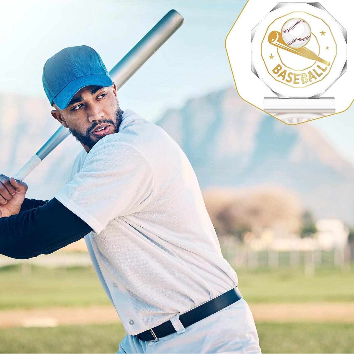 6 Pack Sports Trophy Acrylic Award Medals 4.72 x 4.72 Inch Sports Contest Trophies Bulk Plaques Team Prize Gift Trophies for Competition