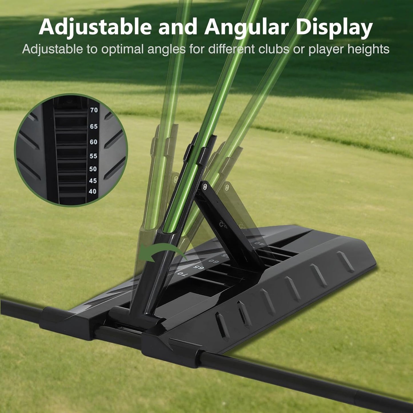 Golf Alignment Stick Holder, Golf Training Aid Teaching Equipment for Aiming, for Putting, Aiming, Full Swing Trainer, Posture Corrector, Golf Swing Trainer with Metal Sticks