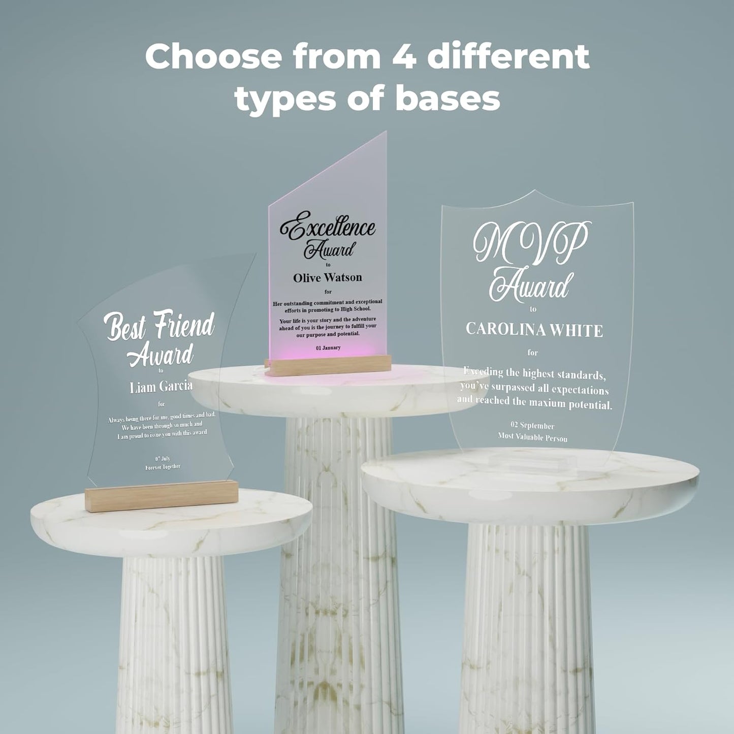 EGD Personalized Acrylic Trophy Award for Activities I Custom Trophy Plaque I Customizable Awards and Trophies I Customize Your Employee Appreciation Gifts (Wide 8" x 10" Height) (Award No Logo)