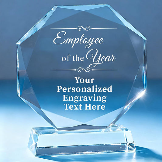 Personalized Trophy Award - Custom Crystal Awards and Trophies - Plaques Personalized Engraved - Thank You Gifts - Employee Appreciation Gifts for Cowokers, Recognition, Sports