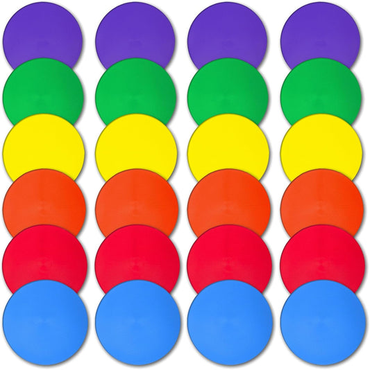 9 Inch Colored Poly Spot Marker 12 Pcs, Non-Slip Rubber Agility Markers Flat Field Cones Floor Dots for Football, Basketball Training Markers, Dance Practice and Drills with Flat Cones Points