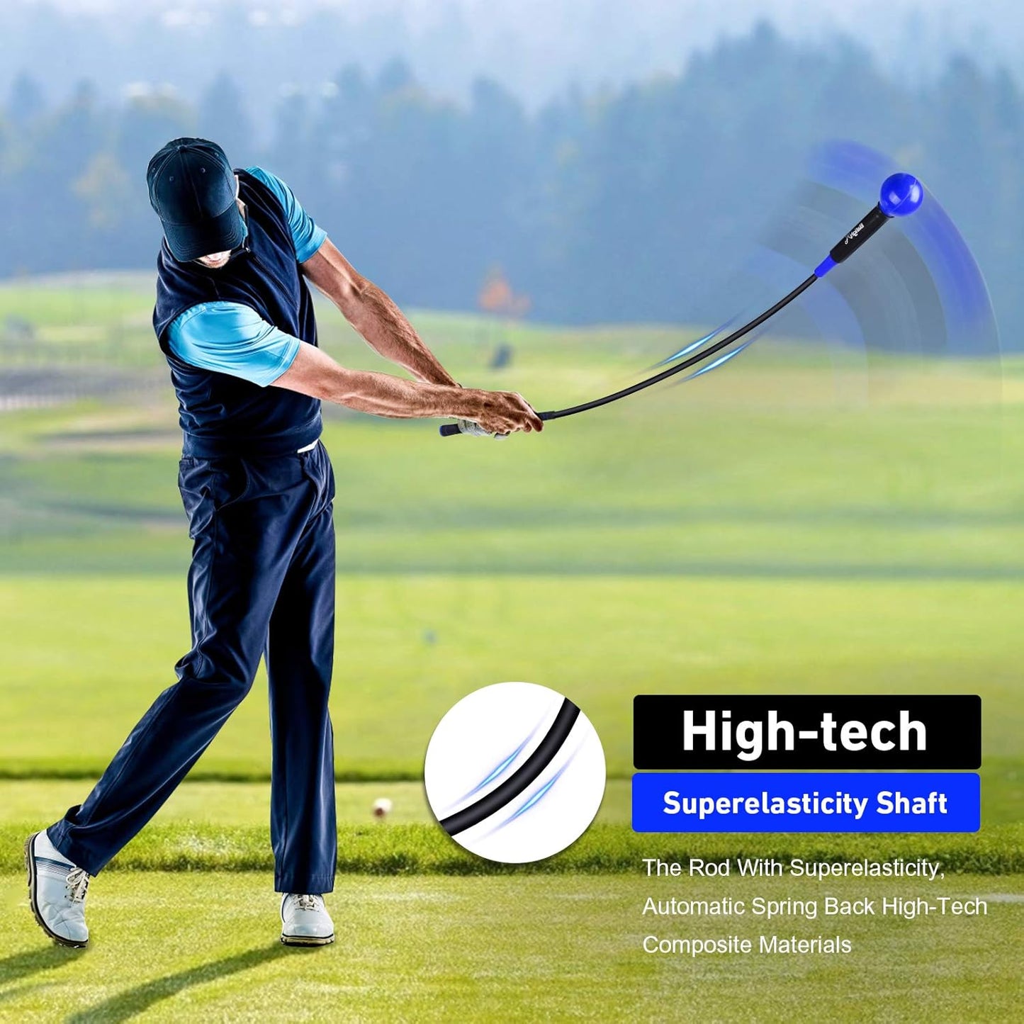 Golf Swing Trainer Aid and Correction for Strength Grip Tempo & Flexibility Training Suit for Indoor Practice Chipping Hitting Golf Accessories