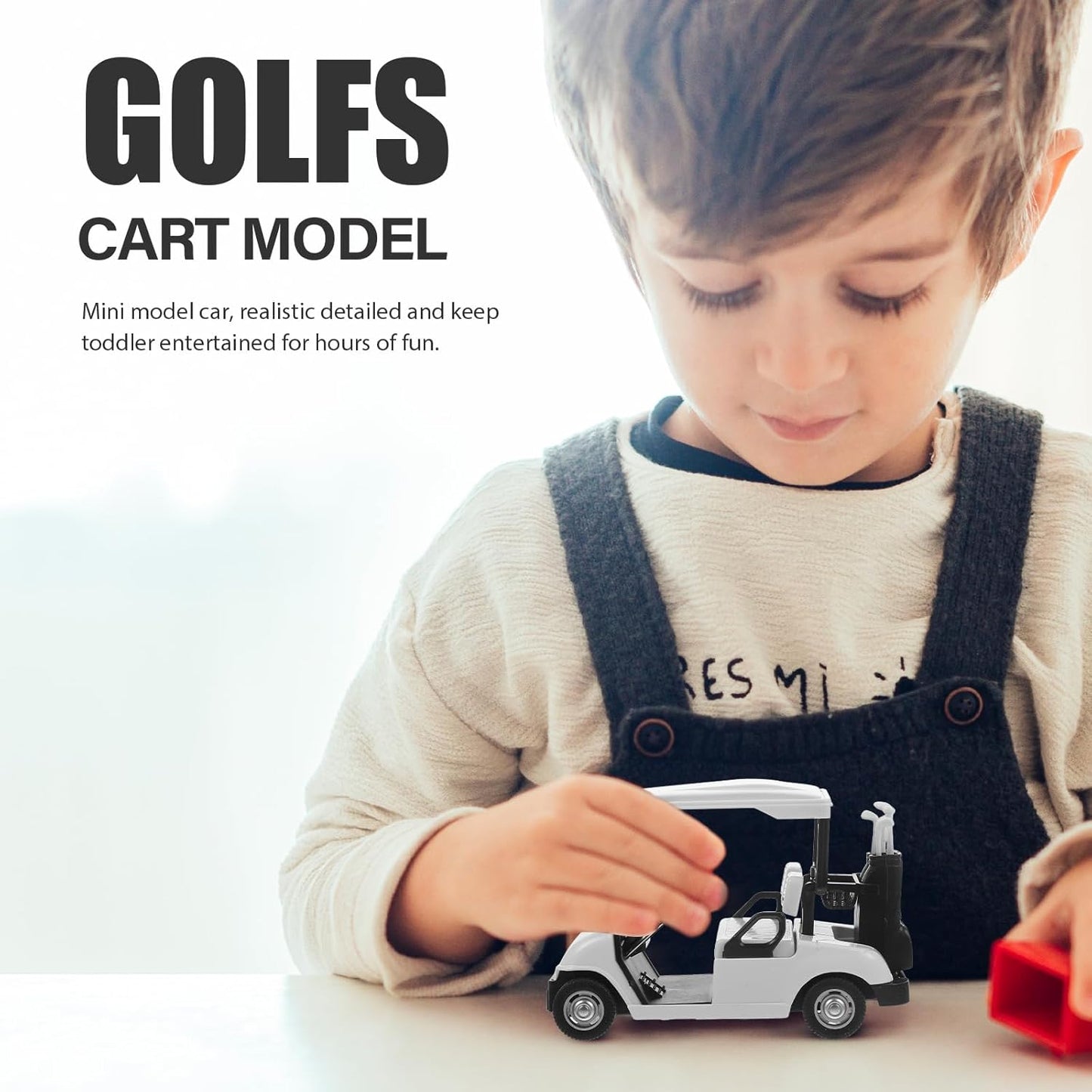 Homoyoyo Die- cast Metal Golf Cart, Metal Mini Golf Cart Toy 1: 20 Scale Golfcart Pullback Vehicle Miniature Figurine Ornament for Home Office Decor (red)