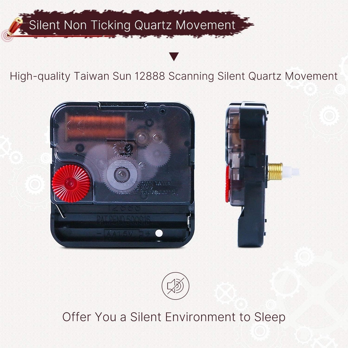 VIKMARI 14 Inch Wooden Wall Clock Art Hanging Clocks Silent Non-Ticking Wall Clock Battery Operated Round Home Flowers Style Arabic Numeral Decorative Wall Clocks