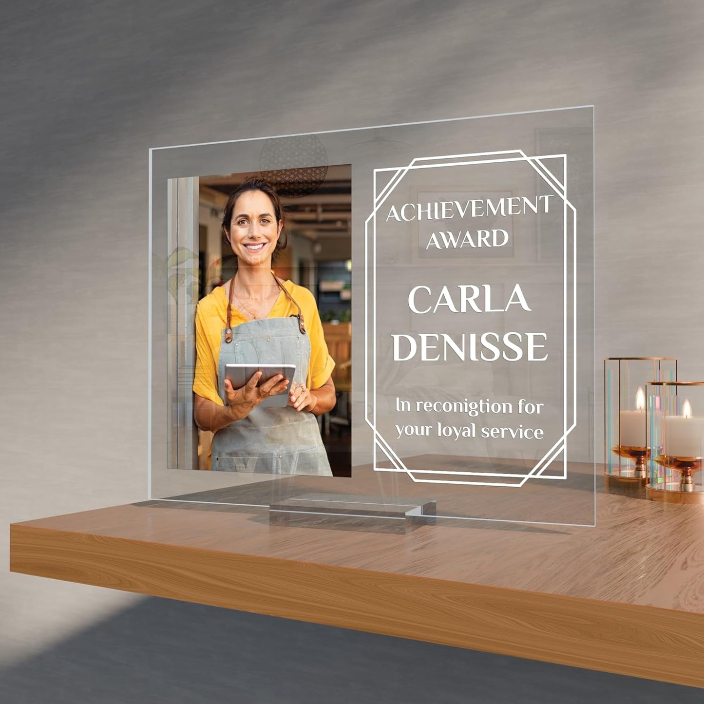 Personalized Acrylic Trophy Award for Activities I Custom Trophy Plaque I Customizable Awards and Trophies I Customize Your Employee Appreciation Gifts I Wide 10"x 8" Height (Employee Award)