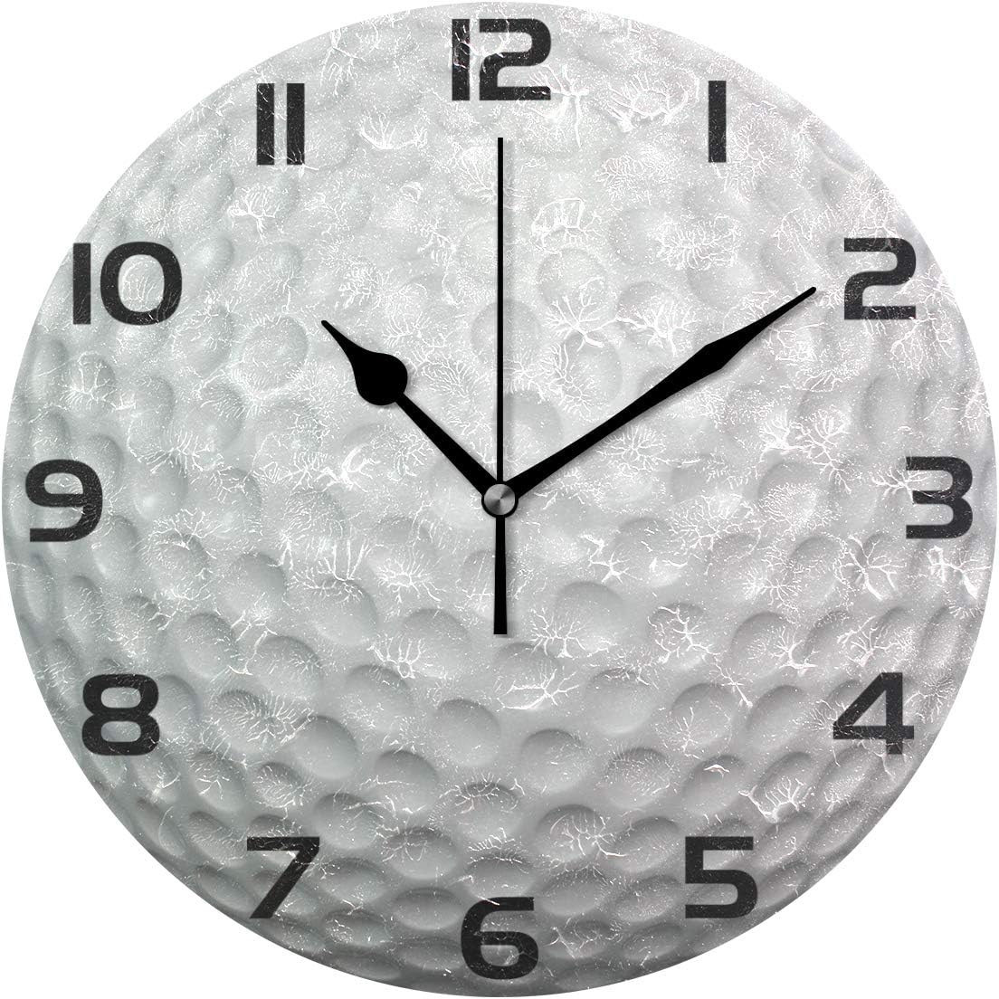 ALAZA Golf Ball Clock Painted Silent Non-Ticking Round Wall Clock Home Art Bedroom Living Dorm Room Decor