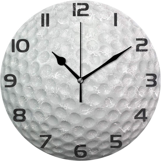 ALAZA Golf Ball Clock Painted Silent Non-Ticking Round Wall Clock Home Art Bedroom Living Dorm Room Decor