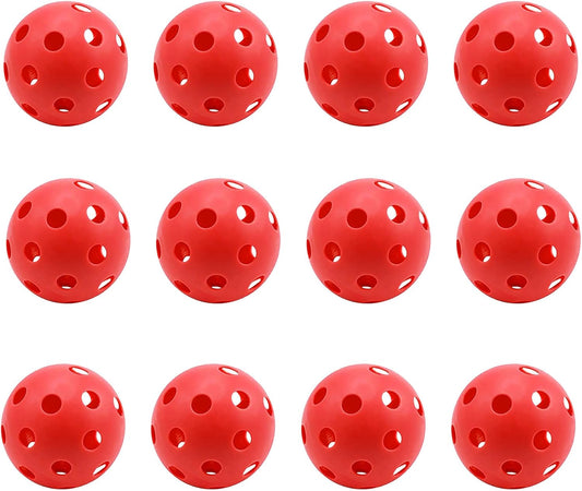 GSE Games & Sports Expert 12-Pack Practice Golf Balls, 40mm Limited Flight Plastic Soft Golf Balls, Airflow Hollow Training Golf Ball for Swing Practice (Several Colors Available)