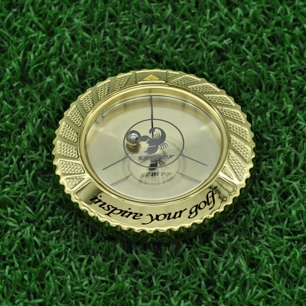scorpy Golf Level Ball Marker with Metal Bead and Hat Clip, High Precision Putting Green Reading Aid Golf Accessories, Precision Alignment Tool for Perfect Putts