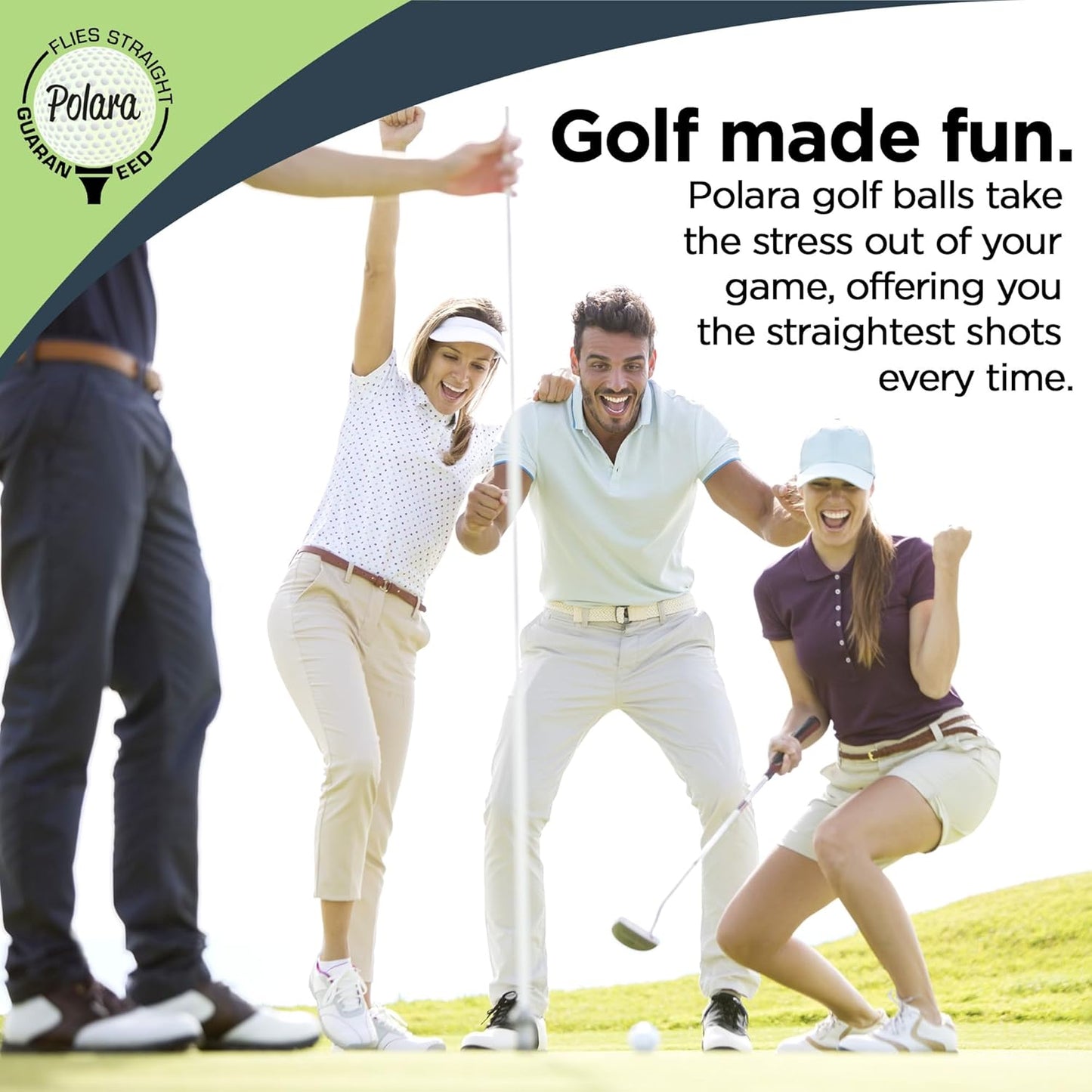 Polara Golf Self-Correcting Golf Balls – Soft Feel, Anti-Slice & Hook Correction, Exceeds USGA Limits, Dimple Pattern, High-Performance Balls for Men & Women