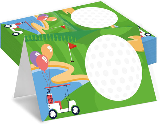 Golf Place Cards, Hole in One Table Place Cards For Table Setting, Sports Themed Name Cards For Birthday Party Baby Shower Golf Party, 25 Cards Included -03