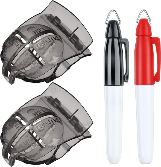 WILLBOND 2 Pieces Golf Ball Line Marker Tool Marking Alignment Putting Tool and 2 Pieces Golf Ball Marker Pen, 4 Pcs Totally