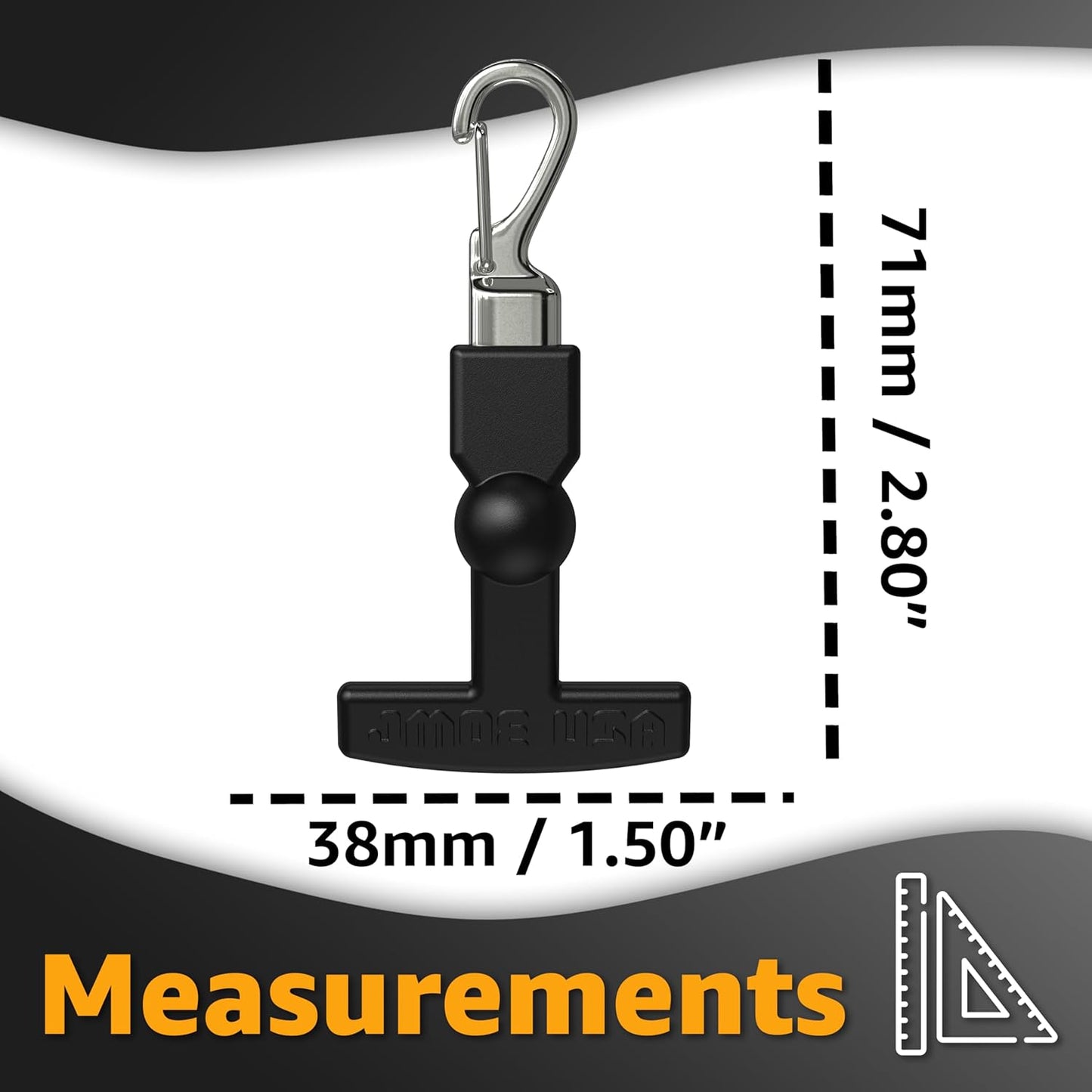 Jmoe USA Clippable Replacement T-Latch Zipper Pulls | Compatible with RTIC and Other Soft Coolers, Day Coolers, Backpack, and More | Made of Tough Rigid Plastic and Metal | 2-Pack | Universal Design