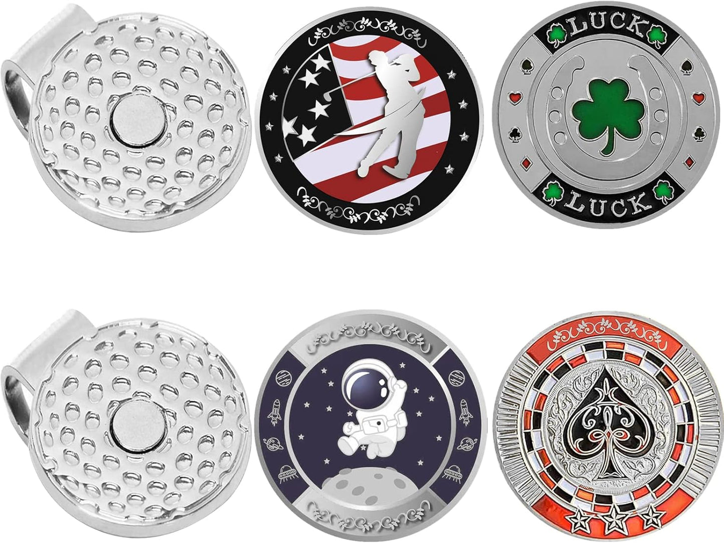 Jebor Golf Ball Markers with Hat Clips and Storage Box Value Sets for Men Women Golfer, Removable Attaches Easily to Golf Cap Premium Gifts Golf Ball Marker hat Clip