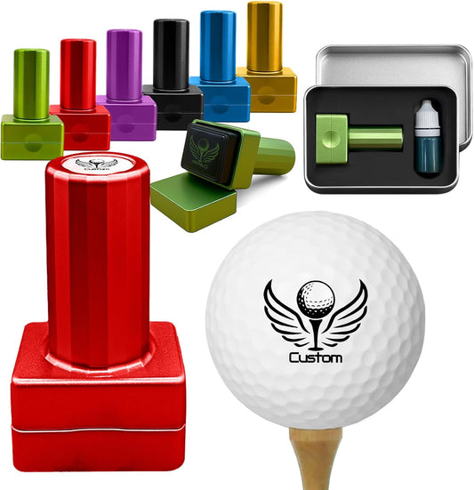 ONFAON Custom Golf Ball Stamp, Personalized Name Golf Ball Marker Stamp with Monogram Logo, Reusable Inking Customized Golf Stamper Accessories Gifts for Golfers