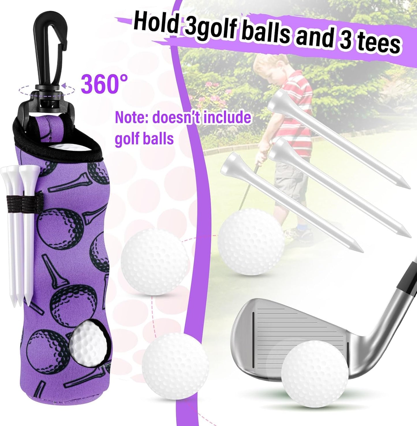 Liliful 12 Pcs Golf Accessories Kit, Include Golf Ball Bag with Hook Towel Tees Magnetic Ball Marker Divot Tool Cleaner Brush for Women Man Gifts