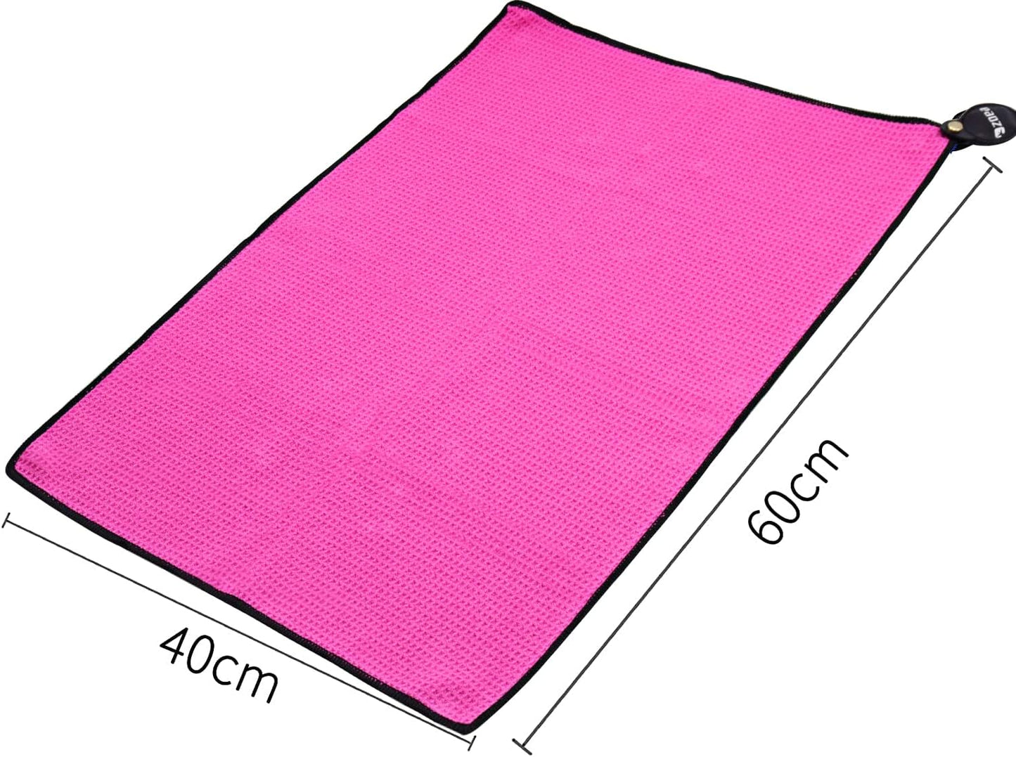 ZOEA Magnetic Towel, Magnetic Clip for Golf Towel, Microfiber Fabric Waffle Pattern Towels Industrial Strength Magnet for Strong Hold to Golf Carts or Clubs (1, Rose)