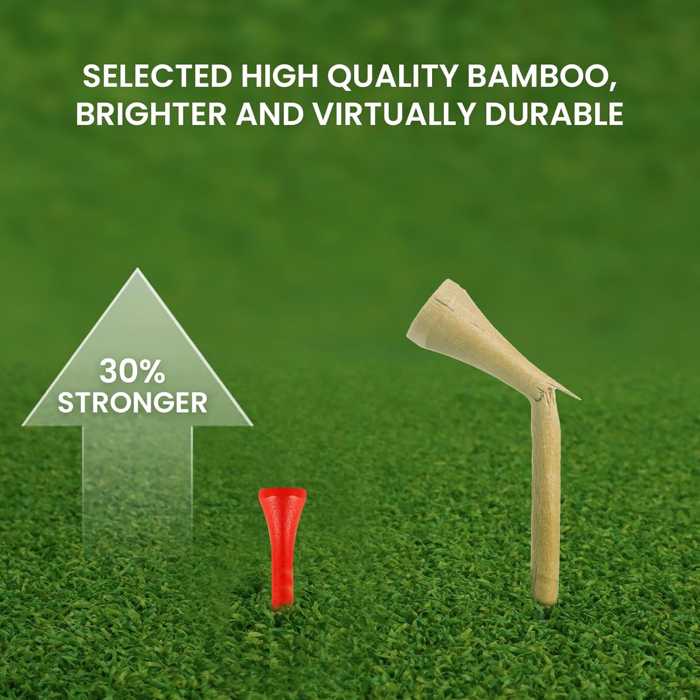 FINGER TEN Bamboo Golf Tees Wood 1 1/2 2 3/4 3 1/4 Inch Wooden Short Long Tee Color Bulk 250/500/1000/2000 Count for Men Women Kids in Red Pink USA Flag