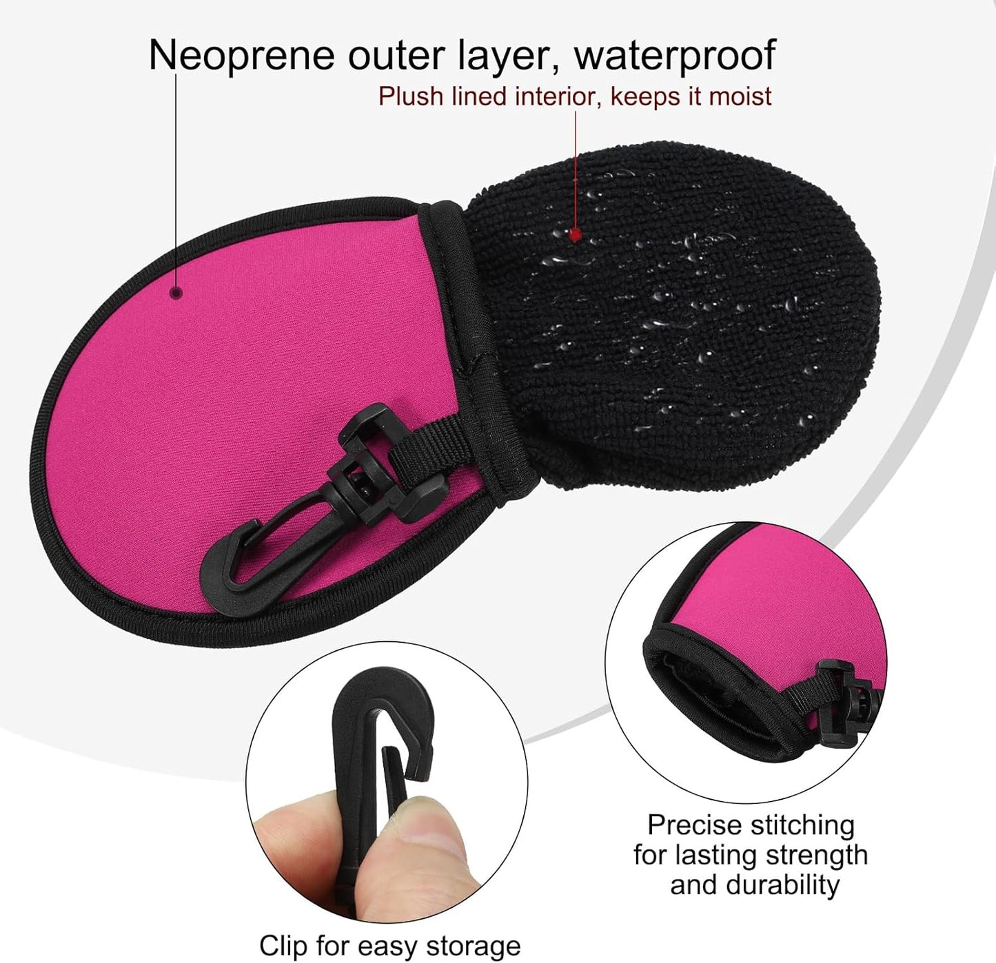 PATIKIL Golf Ball Washer Pouch, Portable Golf Balls Cleaner Pocket Bag with Hanging Clip for Women Golf Exercise