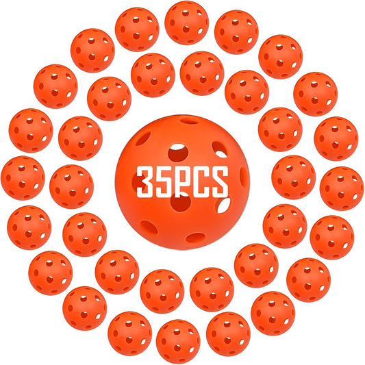 35 Pack Practice Golf Balls Limited Flight Plastic Golf Balls 42mm Practice Golf Balls for Backyard Golf Training Balls for Swing Practice, Airflow Hollow (Multiple Colors)