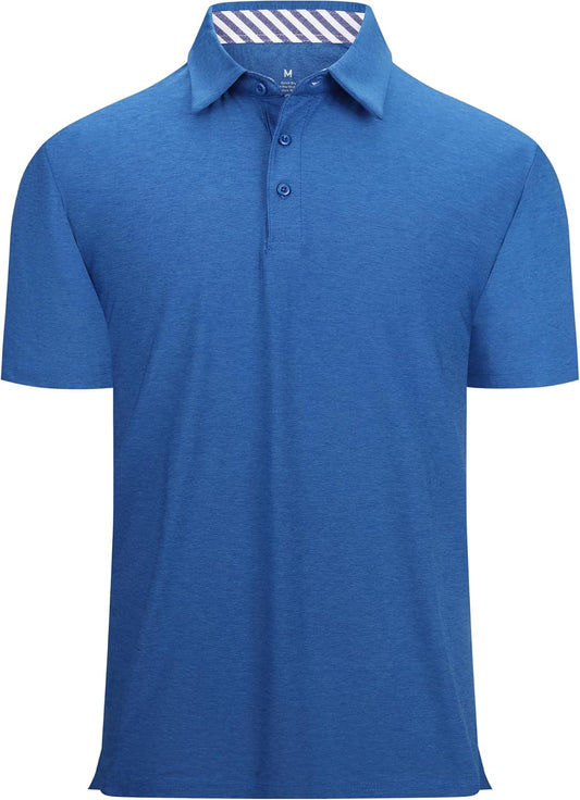 Alex Vando Mens Golf Shirt Moisture Wicking Quick-Dry Short Sleeve Casual Polo Shirts for Men