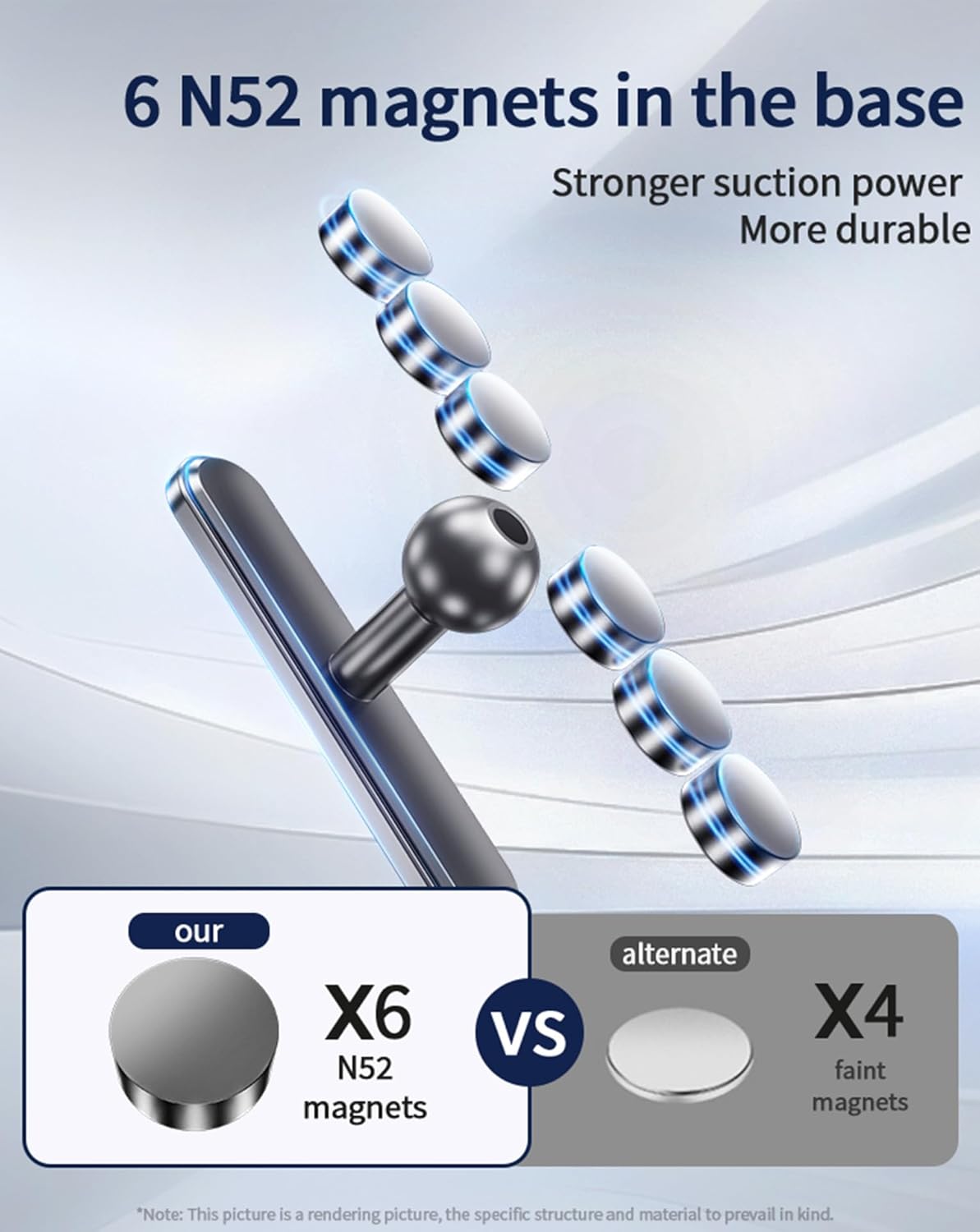 NB+ Magnetic Golf Cart Phone Holder – Strong N52 Magnet Mount for iPhone 16 15 14 13 12 MagSafe, 360° Rotation, No Installation – Golf Accessories for EZGO, Club Car, Gift for Golfers Men Women