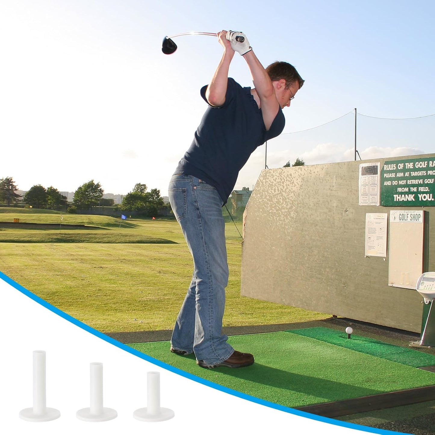 PATIKIL Rubber Golf Tee, Tall Training Driving Range Tee Stable Ball Holder for Outdoor Indoor Hitting Mats