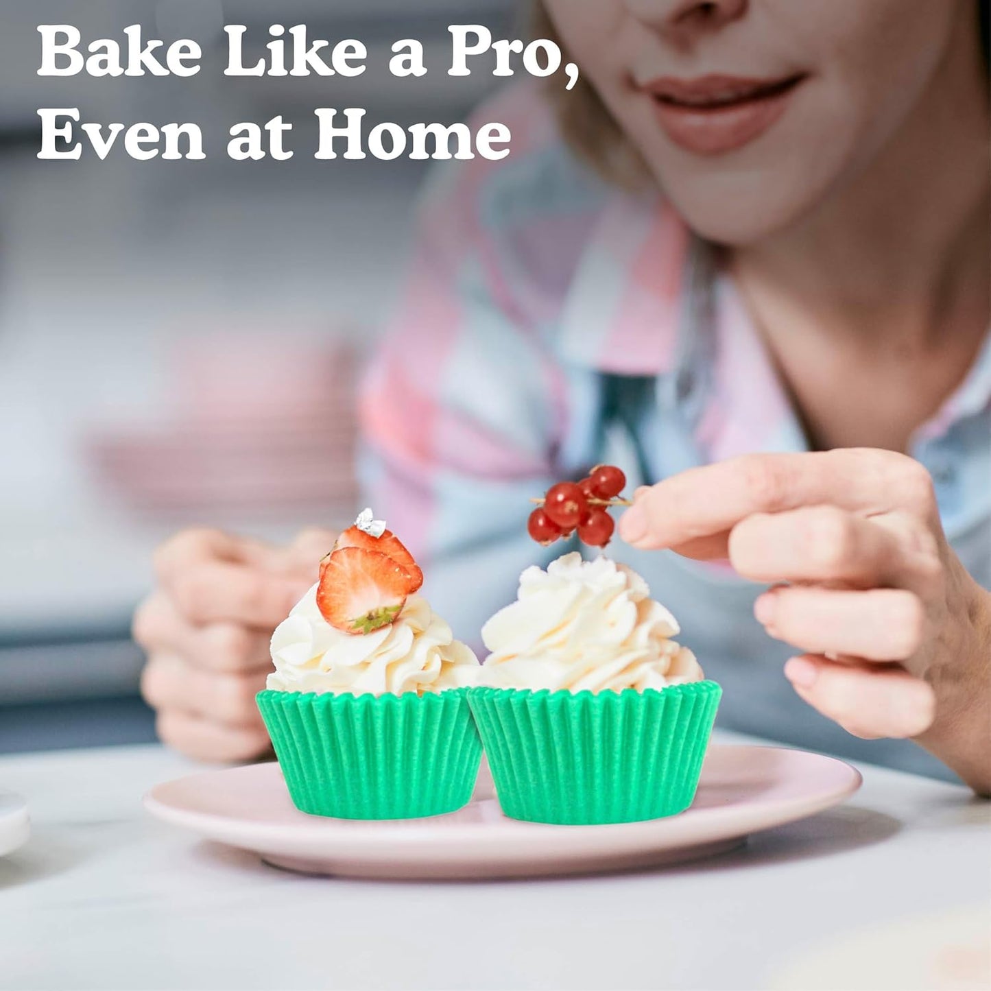 Regency Wraps Greaseproof Professional Grade Baking Cups, Pack of 40, Standard Liners, Teal Solid, for Cupcakes, Muffins, Candy, Non Stick