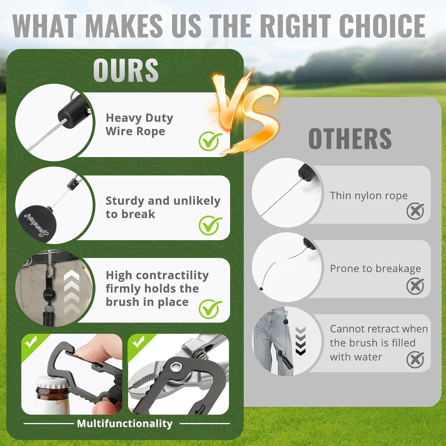 Pro 3rd Gen Golf Club Spray Cleaner Brush, Adopts a Leak Proof Design, Equipped with a Multi Functional Telescopic Clamp and a Press Type Water Bottle, Premium Golf Accessories for Men