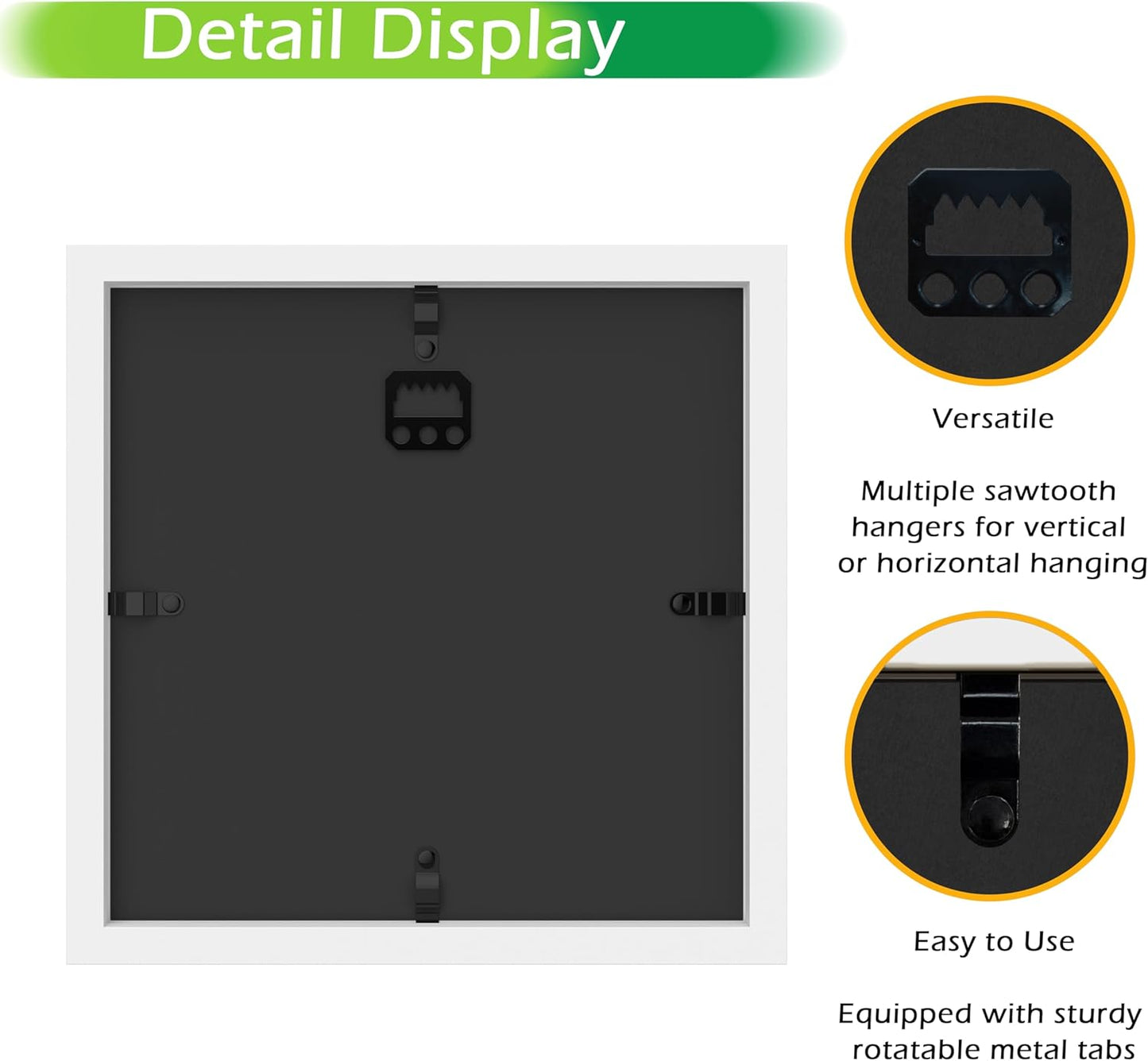 FrameWorks 8” x 8” White Wooden Shadow Box Frame – Display Case with Soft Felt Back, Memory Box with Tempered Glass, Display Box with Elegant White Ball Push Pins, Wooden Flower Box