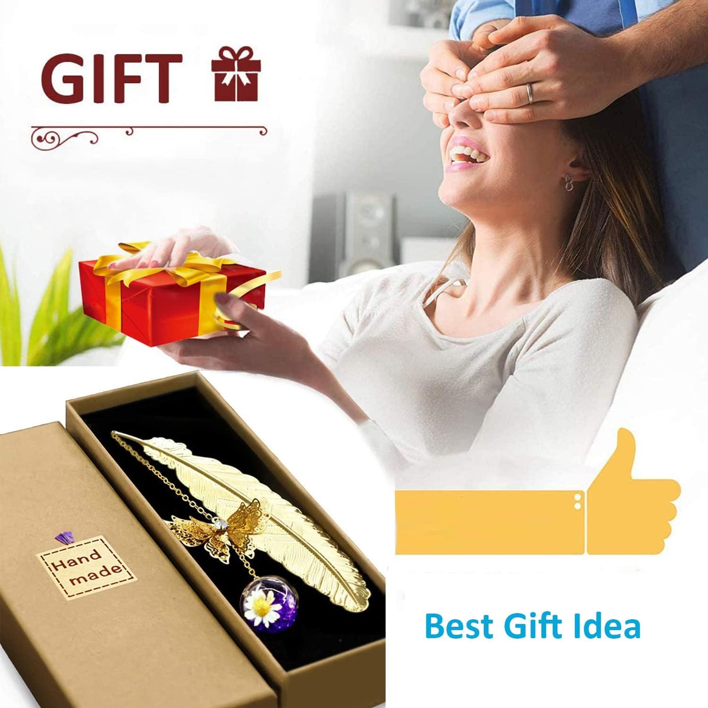 Metal Butterfly Feather Bookmark Birthday Gifts Teachers Christmas Gifts for Women Christmas Stocking Stuffers Valentine's Day Teacher Gifts Bookmarks for Women Girls Readers Book Lovers