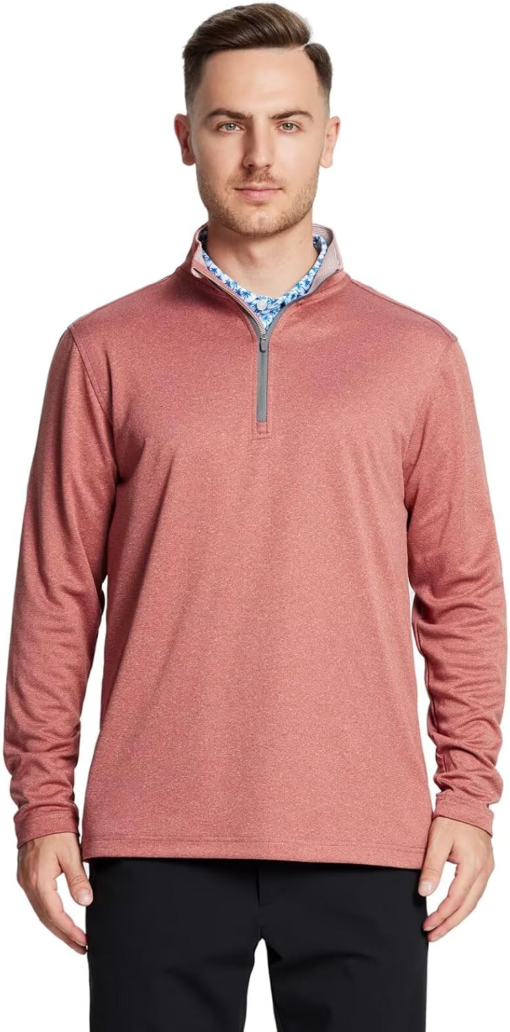 M MAELREG Quarter Zip Golf Pullover Men Dry Fit Long Sleeve Performance Wicking Mock Neck 1/4 Zip Pullover Mens Sweatshirt
