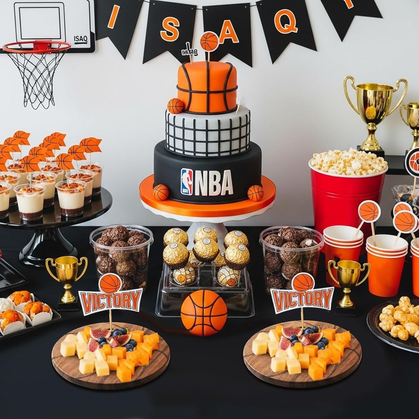 Basketball Cheese Board Gift Set Party Favor Prizes Charcuterie Wood Board with Knives and Box Father Day Gift for Dad Grandpa Party Tournament Game(7.9"x 7.9", Acacia Color)