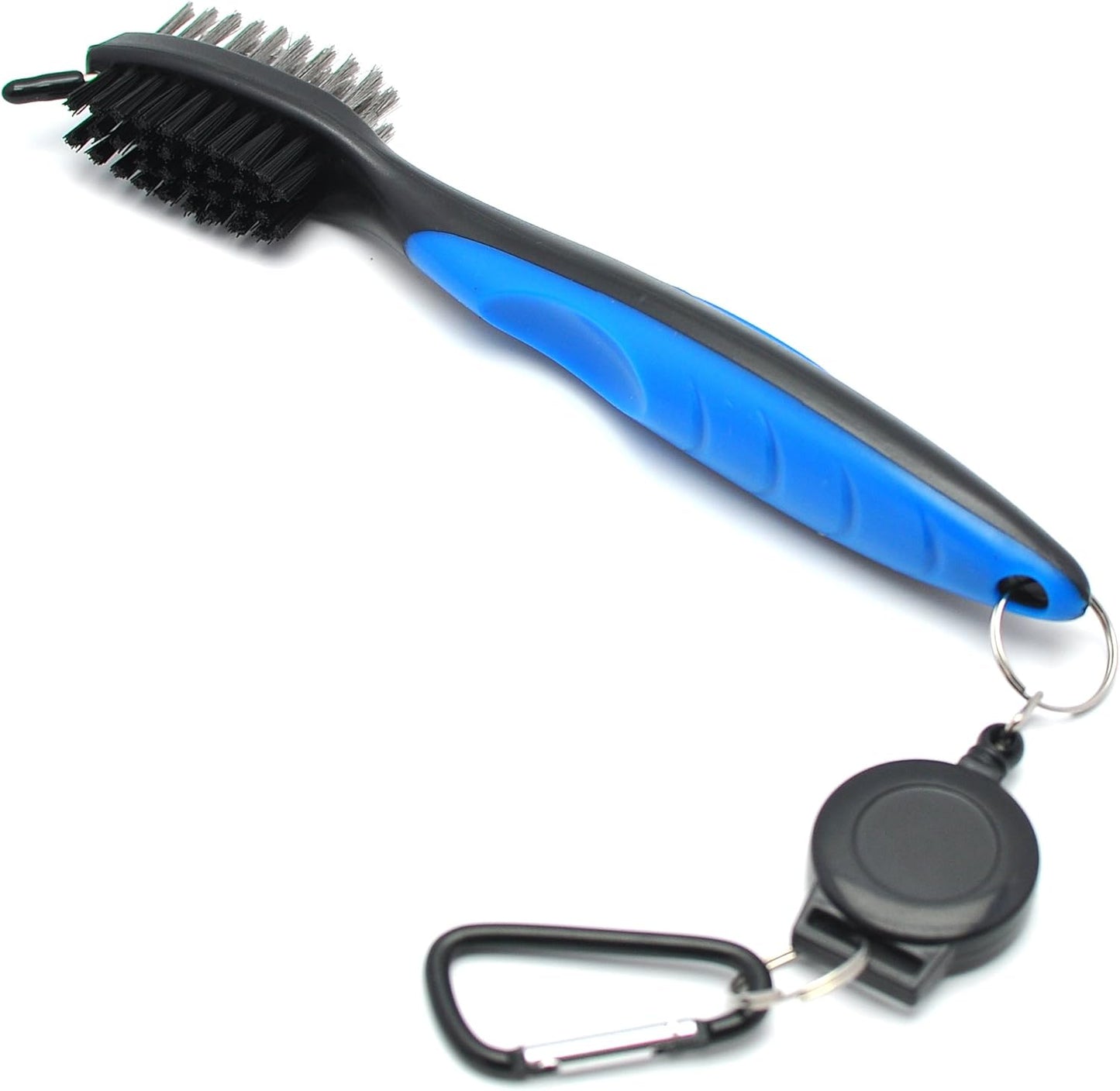 Mile High Life Microfiber Waffle Pattern Golf Towel | Club Groove Cleaner Brush | Foldable Divot Tool with Magnetic Ball Marker (Blue Towel/Brush/Fish Divot)