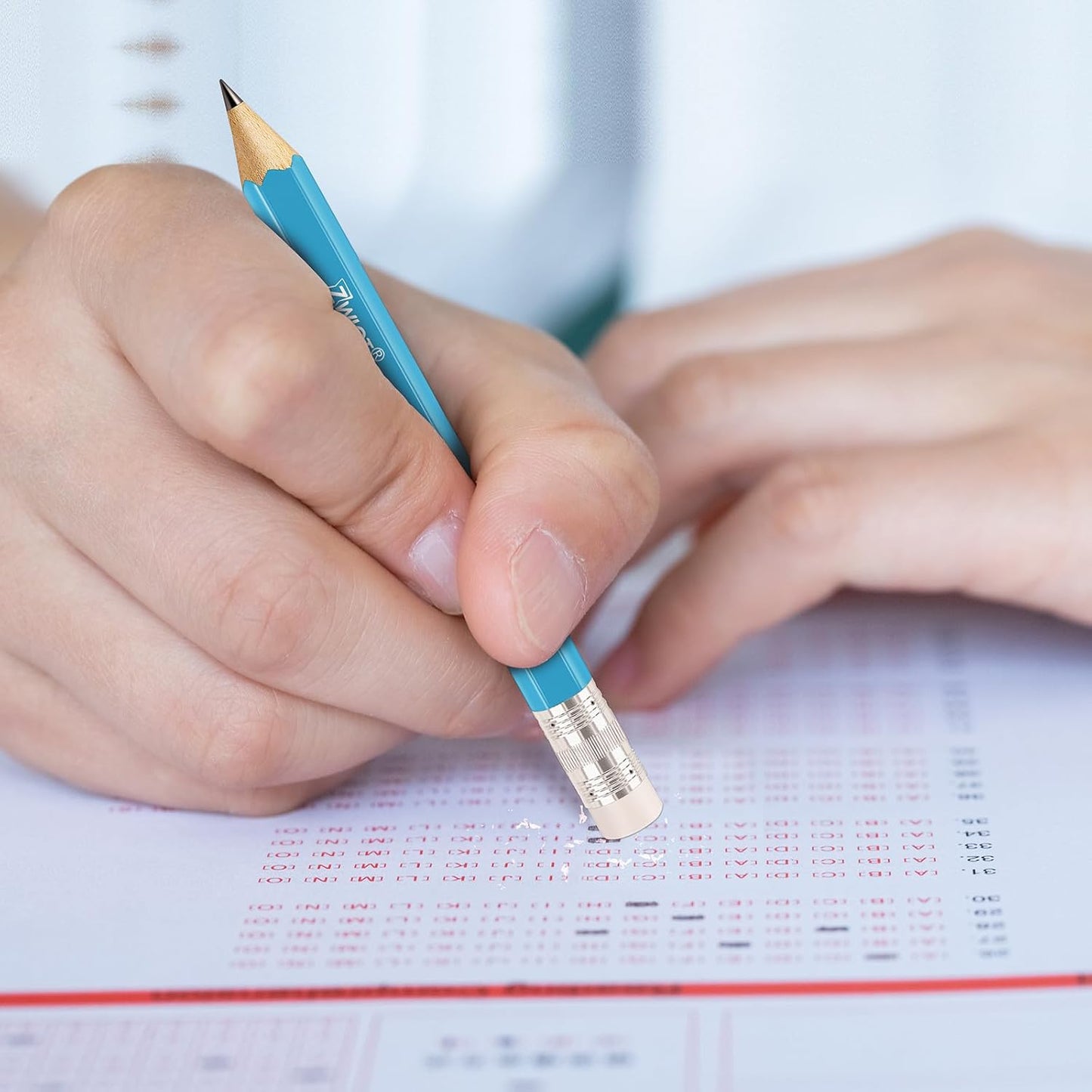 ZWlOT Golf Pencils with Eraser, #2 HB Half,4" Mini,Pre-Sharpened,120/200/320 Count Pencils Wood Cased Short for Classroom, Office, School, Wedding and Party Game (Blue,Mini, 320)