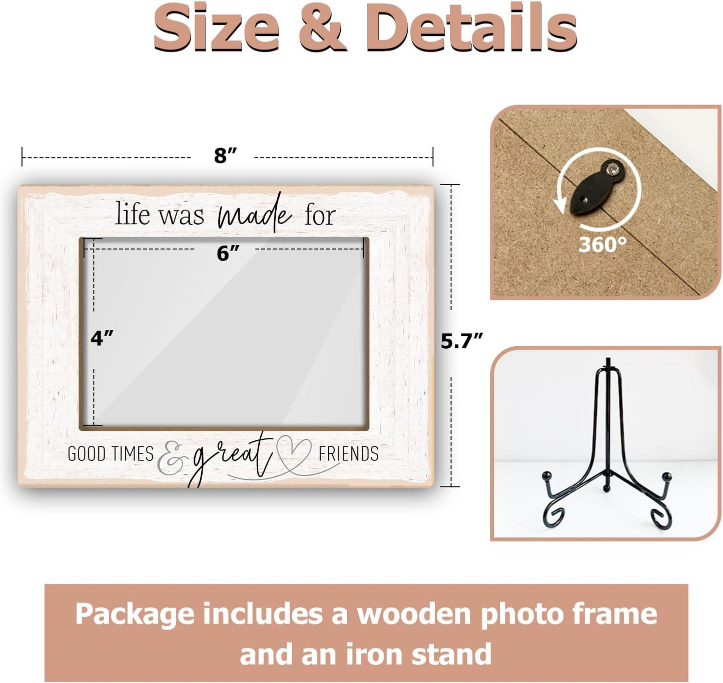 Friends Picture Frame, Friendship Picture Frame, Friendship Birthday Gifts for Friends, Friend Photo Frame 4 x 6 Photo/11