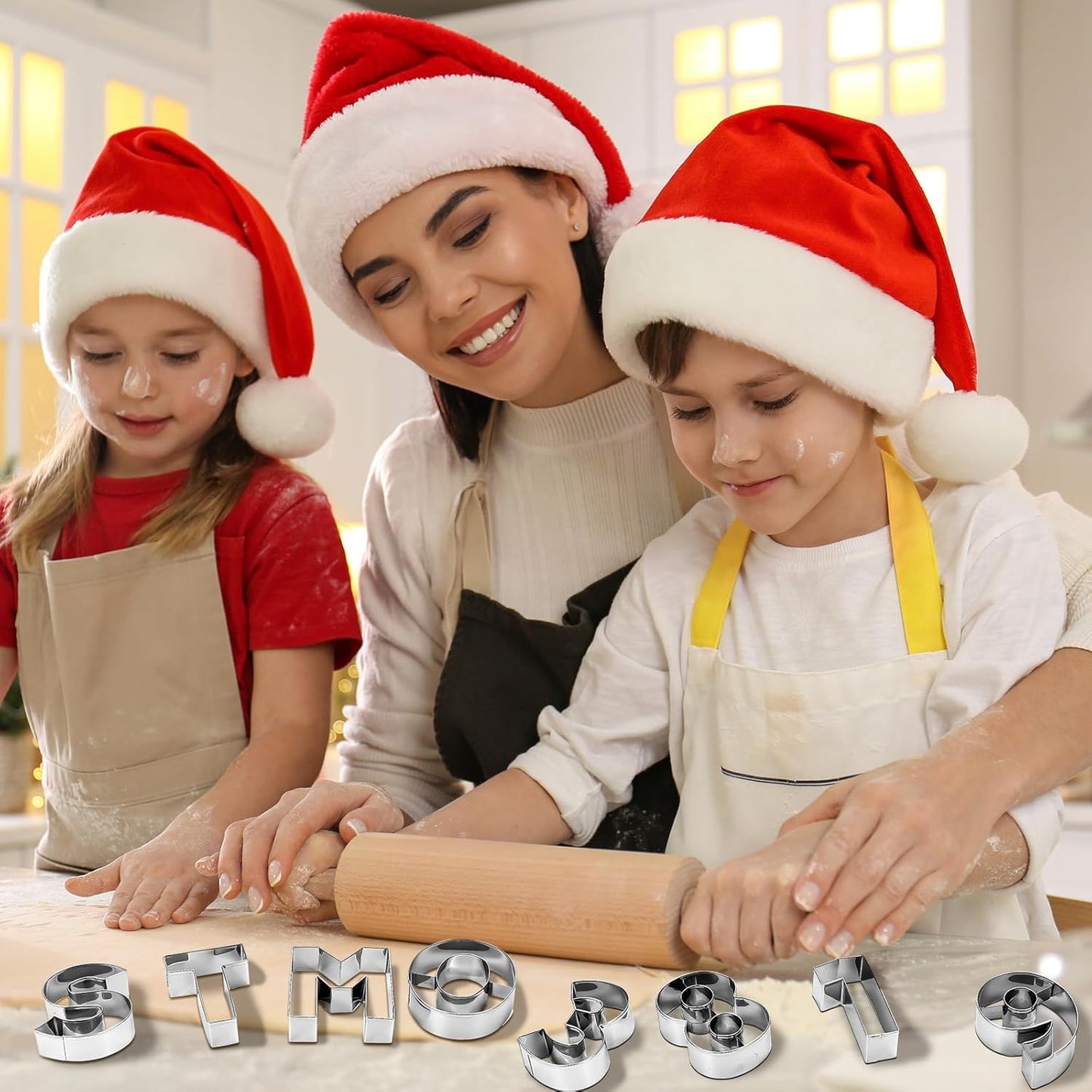 35 Pcs 3 Inch Large Size Alphabet & Number Sandwich Cookie Cutters Sets Funny Metal Baking Tool Stainless Steel Letters Biscuits Mold Home Party Supplies