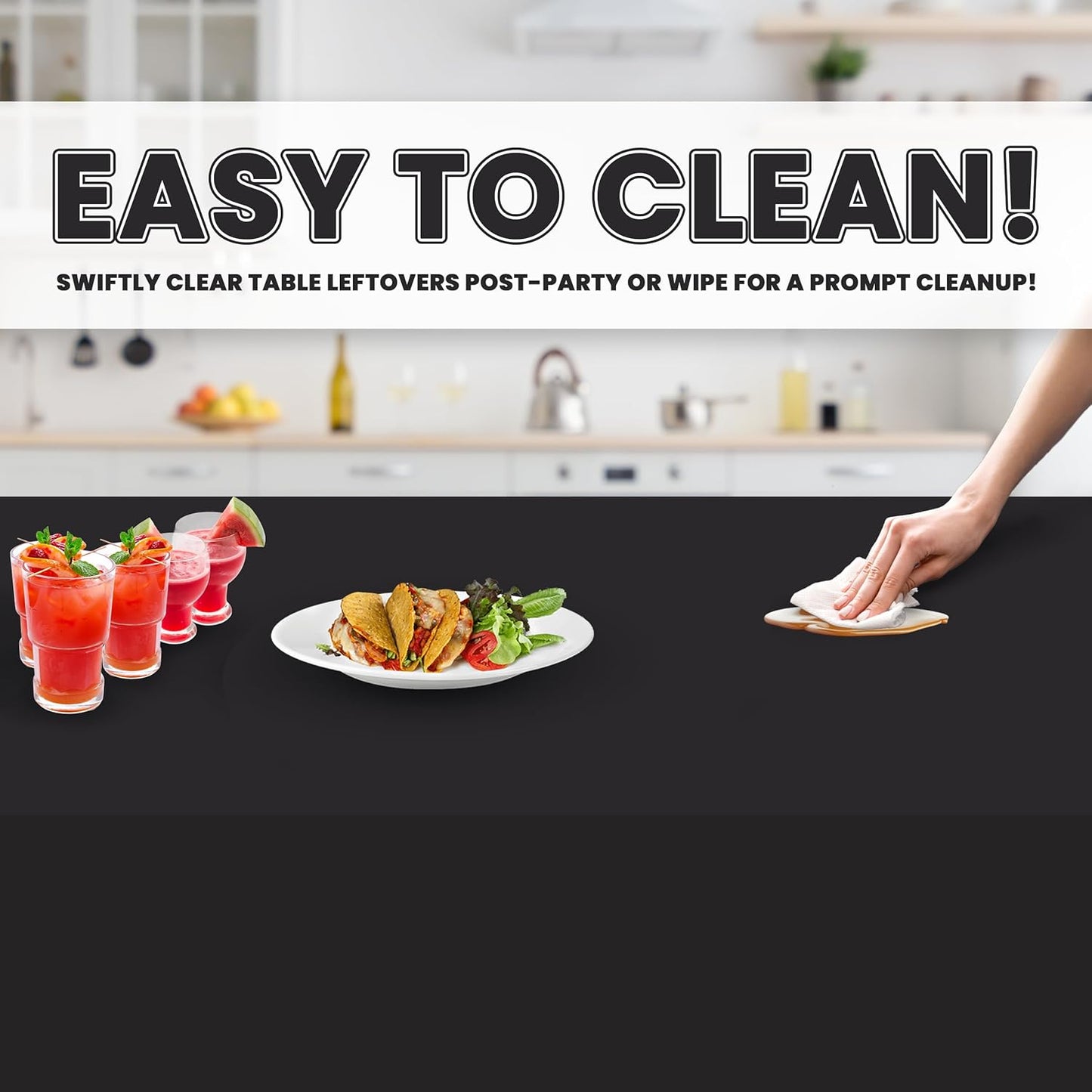 Grandipity 12 Pack Premium Disposable Plastic Tablecloth 54 Inch. x 108 Inch. Decorative Rectangle Table Cover - Dark Grey